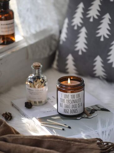 FUND AMLIGHT Teakwood Scented Candle, I Love You for Your Personality, Unique Rude Gift for Husband Boyfriend in Saudi Arabia