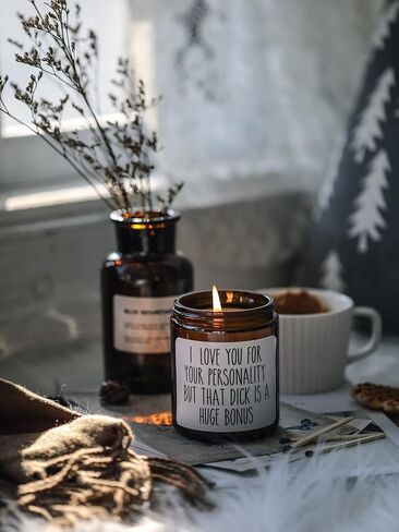 FUND AMLIGHT Teakwood Scented Candle, I Love You for Your Personality, Unique Rude Gift for Husband Boyfriend in Saudi Arabia