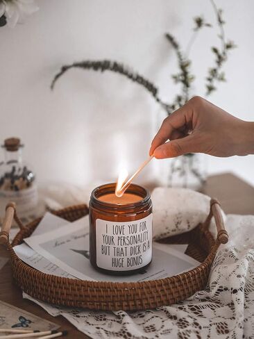 FUND AMLIGHT Teakwood Scented Candle, I Love You for Your Personality, Unique Rude Gift for Husband Boyfriend in Saudi Arabia
