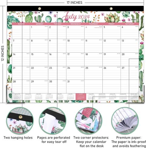 2025 Desk Calendar - Desk Calendar 2025 from January - December 2025,12 Months Desk Pad Calendar, 17" x 12", Large Ruled Blocks in Kuwait