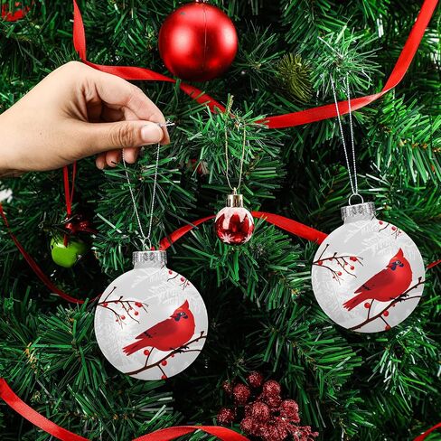 6 Pieces Glass Cardinal Bird Christmas Ornaments Red Cardinal Ornament Vintage Christmas Tree Ornaments in Memory of Loved One Christmas Memorial Gift in Saudi Arabia