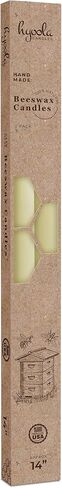 Hyoola 6" Beeswax Taper Candles - 6 Hour Burn Time - White Beeswax Candles - 2 Pack in Saudi Arabia
