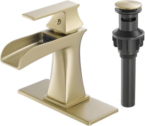 Waterfall Bathroom Faucet Black Single-Handle One Hole Sink Faucet Farmhouse Bath Vanity Lavatory Restroom Faucets in Saudi Arabia