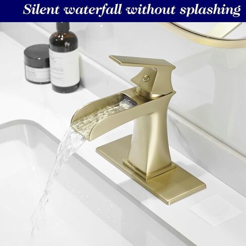 Waterfall Bathroom Faucet Black Single-Handle One Hole Sink Faucet Farmhouse Bath Vanity Lavatory Restroom Faucets in Saudi Arabia