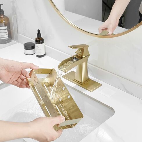 Waterfall Bathroom Faucet Black Single-Handle One Hole Sink Faucet Farmhouse Bath Vanity Lavatory Restroom Faucets in Saudi Arabia