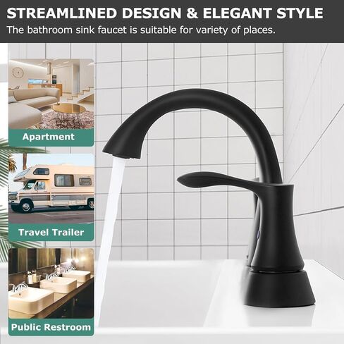 PARLOS 2-Handle Bathroom Sink Faucet with Metal Drain Assembly and Water Supply Hose, Brushed Nickel, Demeter 13625 in Saudi Arabia