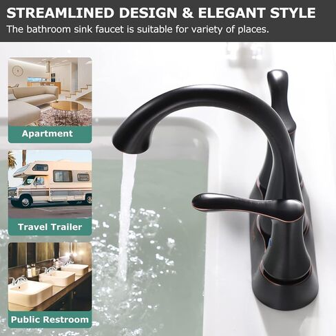 PARLOS 2-Handle Bathroom Sink Faucet with Metal Drain Assembly and Water Supply Hose, Brushed Nickel, Demeter 13625 in Saudi Arabia