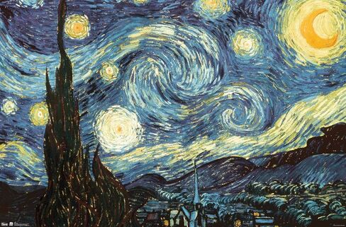 ملصق حائط من Trends International The Starry Night للفنان فنسنت فان جوخ، مقاس 22.375 بوصة × 34 بوصة، نسخة غير مؤطرة in Saudi Arabia