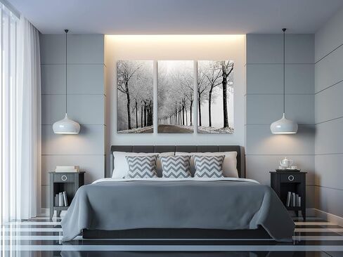 لوحة فنية جدارية مكونة من 3 لوحات فنية جدارية من Renditions Gallery Winter Curve للمنزل والمكتب وغرفة النوم in Kuwait