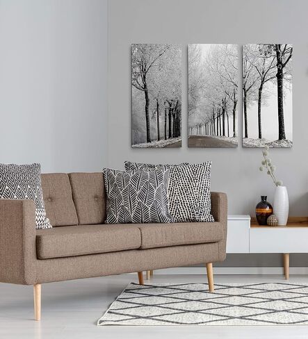 لوحة فنية جدارية مكونة من 3 لوحات فنية جدارية من Renditions Gallery Winter Curve للمنزل والمكتب وغرفة النوم in Kuwait