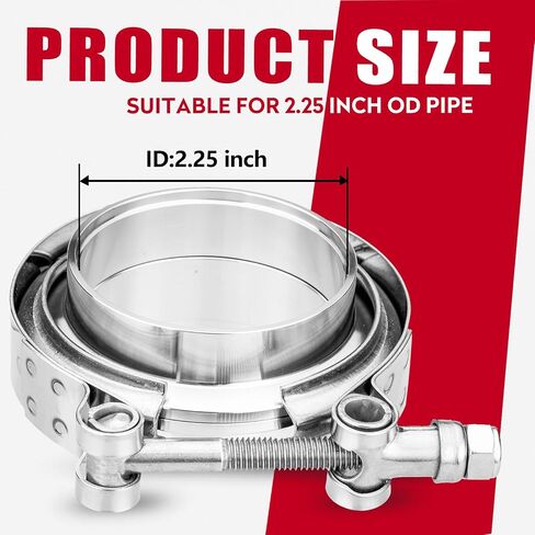 LCGP 2 Pack V-band Clamp,3" 304 Stainless Steel V-Band Clamp with Male and Female Flange Kit for Turbo Exhaust, Downpipe, Exhaust System, Etc in Saudi Arabia