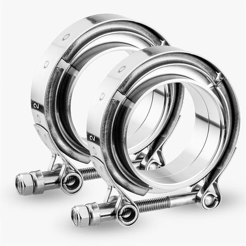 LCGP 2 Pack V-band Clamp,3" 304 Stainless Steel V-Band Clamp with Male and Female Flange Kit for Turbo Exhaust, Downpipe, Exhaust System, Etc in Saudi Arabia