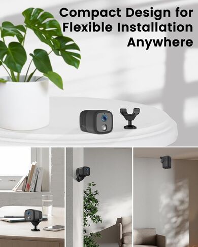 Spy Camera WiFi Mini Camera 2 Pack, Spy Camera Wireless with 5200mAh Battery, 1080P Wire-Free Portable Indoor Camera, 160° Viewing Angle, Smart Human Detection Alerts, 33 ft Night Vision in Saudi Arabia