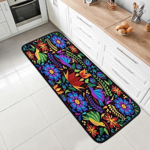 Colorful Mexican Floral Doormat Area Rugs Floor Mat for Patio Front Door Entry Garage Kitchen Bathroom 20x59 in in Saudi Arabia