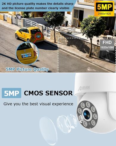 ANRAN 8MP PoE Security Camera System, 4K Outdoor/Indoor CCTV Cameras with 8CH NVR for Home Surveillance System, Wired PTZ Cam Kit w/Motion Sensor, Auto Tracking, Color Night Vision, 24/7 Record in Saudi Arabia