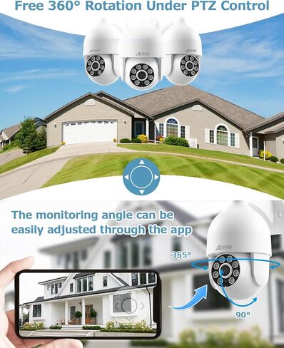 ANRAN 8MP PoE Security Camera System, 4K Outdoor/Indoor CCTV Cameras with 8CH NVR for Home Surveillance System, Wired PTZ Cam Kit w/Motion Sensor, Auto Tracking, Color Night Vision, 24/7 Record in Saudi Arabia