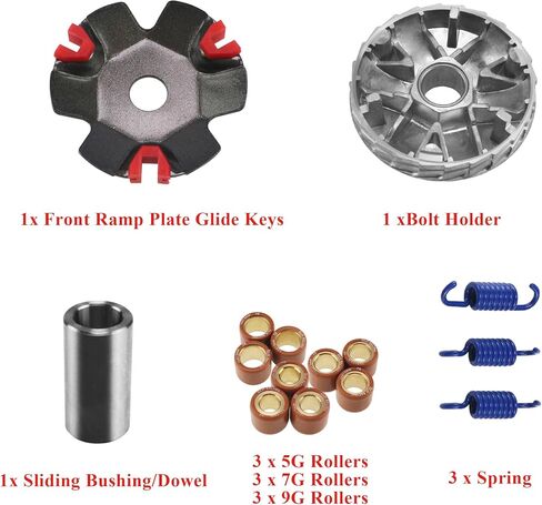 49cc Scooter Variator Kits with 6.5g Roller Weights Front Clutch Drive Pulley for GY6 50cc 60cc 80cc 100cc 139QMA 139QMB Jonway Scooter Moped Scooter ATV in Kuwait