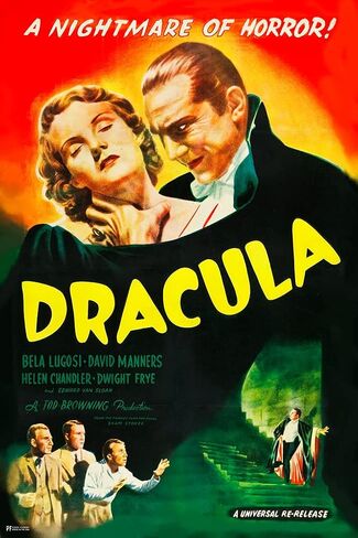 Dracula 1931 Bela Lugosi Nightmare Of Horror Retro Vintage Horror Movie Poster Horror Movie Merchandise Monster Memorabilia Spooky Scary Halloween Decorations Cool Wall Art Print Poster 16x24 in Saudi Arabia