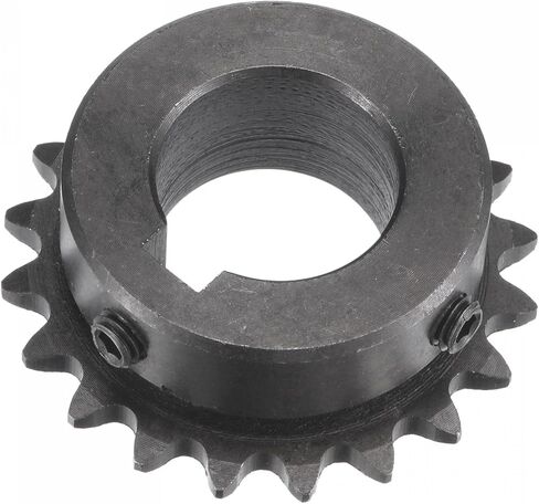 uxcell 20 Tooth Roller Sprocket B Type, 25 Chain, Single Strand 1/4" Pitch, 20mm Bore Black Oxide C45 Carbon Steel, Keyway with Set Screws for ISO 04C in Saudi Arabia