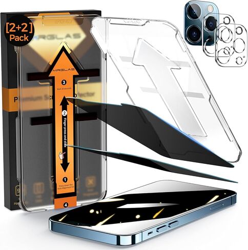 واقي شاشة MRGLAS مكون من 4 قطع لهاتف iPhone 16 Pro Max [9H+ زجاج فضائي من الدرجة العسكرية] [مجموعة المحاذاة التلقائية] [HD Clear] طبقة زجاجية مقواة مقاومة للكسر لهاتف 16 Pro Max 6.9 بوصة، بدون فقاعات in Kuwait