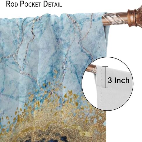 NO Abstract Marble Curtains Navy Blue Gold Stripe Marble Birthday Farmhouse Curtains Great for Living Rooms and Bedrooms 2 Panels Set 42x45in in Saudi Arabia