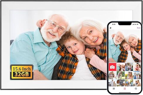 10.1 Inch WiFi Digital Picture Frame, 1280x800 HD IPS Touch Screen Photo Frame Electronic, Auto-Rotate, Share Photos/Videos Instantly via Uhale Free App from Anywhere in Kuwait