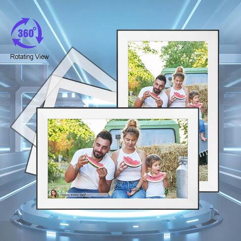 10.1 Inch WiFi Digital Picture Frame, 1280x800 HD IPS Touch Screen Photo Frame Electronic, Auto-Rotate, Share Photos/Videos Instantly via Uhale Free App from Anywhere in Kuwait