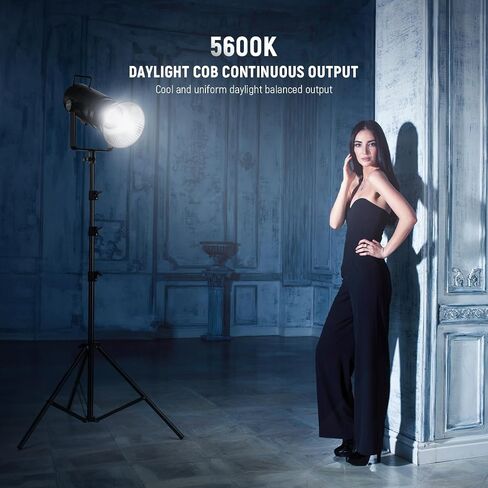 NEEWER CB200B 210W COB LED Video Light with 2.4G/APP Control, 2700K-6500K Bi Color Continuous Output Lighting with Bowens Mount, 90000lux/1m, CRI/TLCI97+, 12 Effects, Diffuser in Saudi Arabia