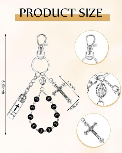 Holy Water Bottles Rosary Keychain Holy Water Keychain Holy Water Container Holy Water Bottles with Eyedropper for Catholic Christian First Communion Gift Baptism Party Church in Saudi Arabia