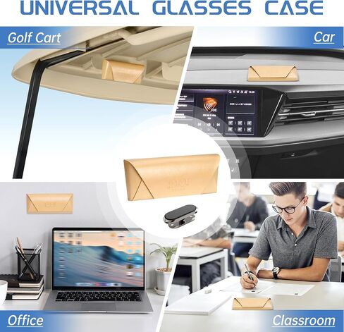 10L0L Eyeglass Case-Leather Eyeglass Cases with Magnetic Bracket for Golf Cart Other Car Glasses Case in Saudi Arabia