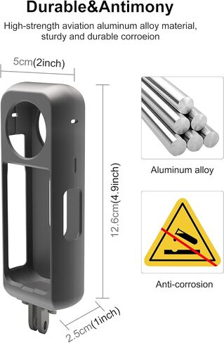 PULUZ Metal Protective Case for Insta360 X4, Metal Cage Rig Housing Frame with Lens Protector for Insta 360 X4 Aluminum Camera Frame Cage for Insta360 X4 Accessories in Saudi Arabia