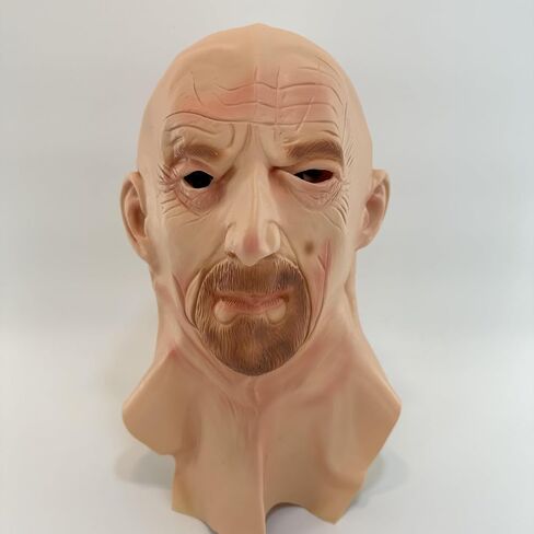 قناع كلاسيكي للرجل العجوز الأصلع الواقعي، قناع Breaking Bad Walter الأبيض للبالغين، دعائم حفلات الهالوين، وردي كبير in Saudi Arabia