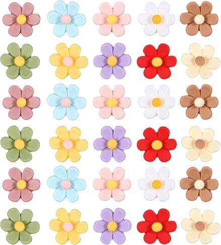 Flower Push Pins, 30Pcs Thumb Tacks for Cork Board, 0.9Inch Cute Push Pins for Bulletin Boards Cork Boards Cardboard Hanging Posters Wall Decorations(Pink + White in Saudi Arabia