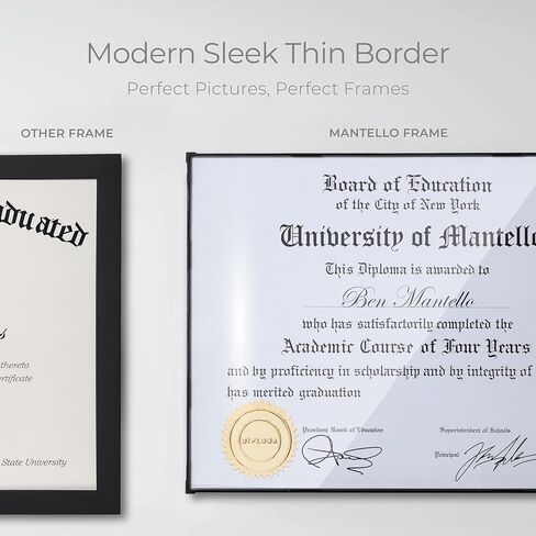 Mantello Modern Minimalist 8.5 x 11 Document Frame Diploma Frames | Set of 6 Clear Acrylic Frames | Sleek Borderless Certificate Frame, Wall or Tabletop, 8.5x11 inch Letter Size Display | 6-Pack Clear in Kuwait