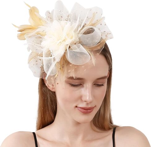 Fascinators Hat Kentucky Derby Hats Clip Hat Wedding Cocktail Tea Party Headwear for Women Navy Blue in Saudi Arabia