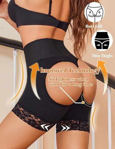 Avidlove Shapewear for Women Tummy Control High Waisted Body Shaper Short Butt Lifting Panties Girdle Thigh Slimmer Butt Lifter Shapewear (Black+Champagne) in Saudi Arabia