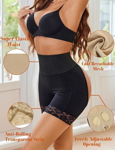 Avidlove Shapewear for Women Tummy Control High Waisted Body Shaper Short Butt Lifting Panties Girdle Thigh Slimmer Butt Lifter Shapewear (Black+Champagne) in Saudi Arabia