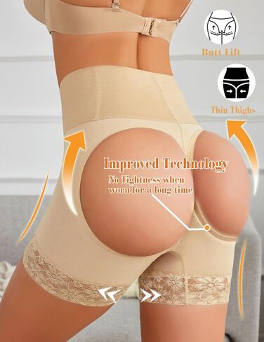 Avidlove Shapewear for Women Tummy Control High Waisted Body Shaper Short Butt Lifting Panties Girdle Thigh Slimmer Butt Lifter Shapewear (Black+Champagne) in Saudi Arabia