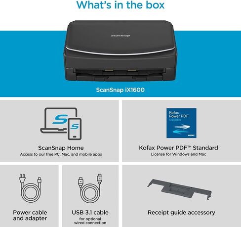 ScanSnap iX1600 Chromebook Edition Wireless Color Duplex Document Scanner, ChromeOS Compatible, Black in Saudi Arabia