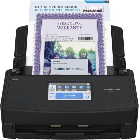 ScanSnap iX1600 Chromebook Edition Wireless Color Duplex Document Scanner, ChromeOS Compatible, Black in Saudi Arabia