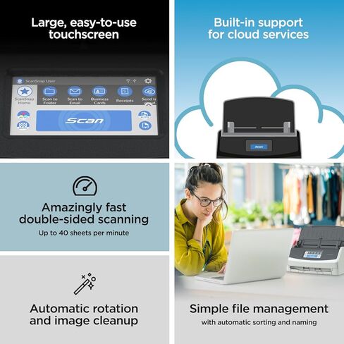 ScanSnap iX1600 Chromebook Edition Wireless Color Duplex Document Scanner, ChromeOS Compatible, Black in Saudi Arabia