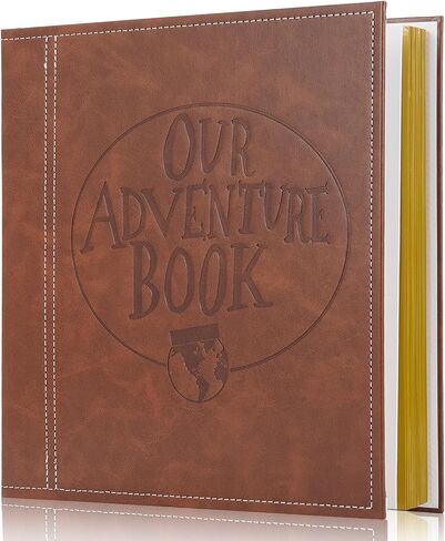 Magnetic Self-Stick Page Adventure Book Scrapbook Photo Album,40 Pages Leather Cover DIY Photo Book for Family,Anniversary Wedding,Travel Memories Holds 3X5, 4X6, 6X8, 8X10 Photos (Black) in Saudi Arabia