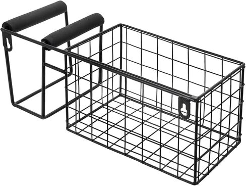 MyGift 12 Inch Wall Mounted Silver Metal Table Tennis Pickleball Paddle Rack and Ball Storage, Hanging Equipment Organizer with Racket Holder and Basket for Ping Pong Balls in Kuwait