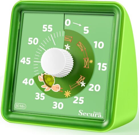 Secura 60-Minute Visual Timer, Countdown Timer for Kids, Classroom Timer, Kids Timer, Pomodoro Timer, Time Management Tool (Orange) in Saudi Arabia