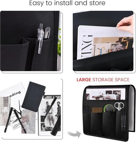 MCPINKY Sofa Armrest Organize, Gray Bedside Caddy Organizer with 5 Pockets Non-slip Remote Control Holder for Remote Control Magazine Phone in Saudi Arabia
