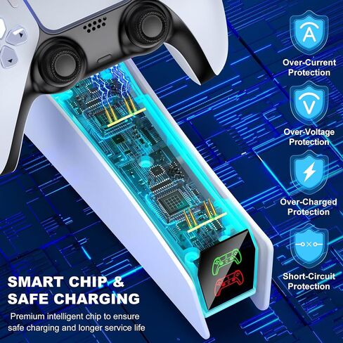 PS5 Controller Charger Station for PlayStation 5 Dualsense Controllers with LED Light Dual Stand Charger Dock, PS5 Controller Charging Station Accessories for PlayStation 5 Faceplates in Saudi Arabia
