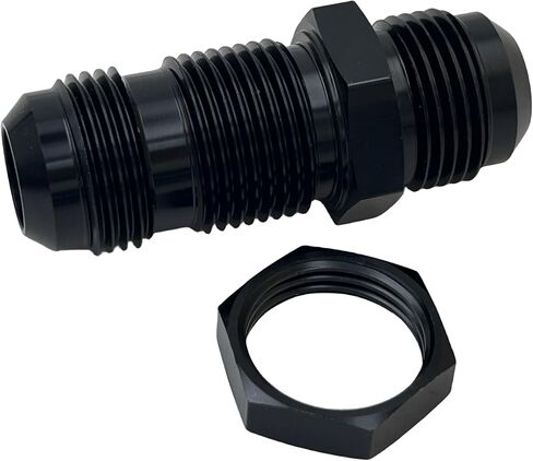 -4 AN to AN4 Straight Bulkhead Fuel Fitting, Male to Male Flare Union Adapter with 4AN Bulkhead Nut, Aluminum in Saudi Arabia
