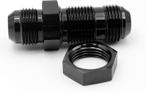 -4 AN to AN4 Straight Bulkhead Fuel Fitting, Male to Male Flare Union Adapter with 4AN Bulkhead Nut, Aluminum in Saudi Arabia