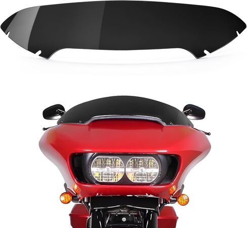 Amazicha 5 بوصة الزجاج الأمامي للدراجات النارية مقسم الرياح 15-23 متوافق مع نماذج Harley Davidson Touring Road Glide 2015 2016 2017 2018 2019 2020 2021 2022 2023 2024 (لون الدخان) in Kuwait