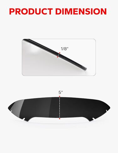 Amazicha 5 بوصة الزجاج الأمامي للدراجات النارية مقسم الرياح 15-23 متوافق مع نماذج Harley Davidson Touring Road Glide 2015 2016 2017 2018 2019 2020 2021 2022 2023 2024 (لون الدخان) in Kuwait